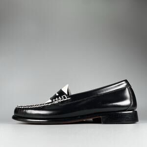 G.H. Bass Weejuns Whitney Women’s Size 7 M Black White Slip On Penny Loafers NEW